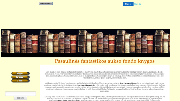 Tinklapis apie Pasaulinės fantastikos aukso fondo knygas-nuotraukos,aprašymai,nuorodos