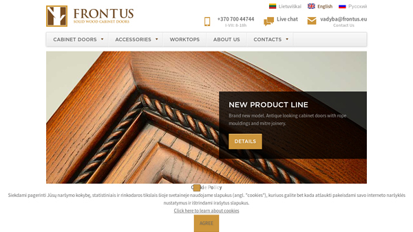 Frontus baldų durelės