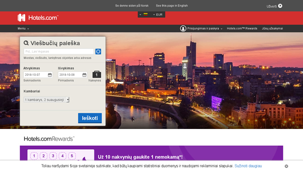 Pigūs viešbučiai visame pasaulyje su Hotels.com 