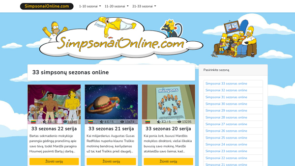 SimpsonaiOnline.com - Visos simpsonų serijos online lietuviškai