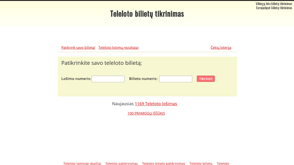 Teleloto bilietų tikrinimas