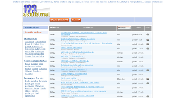 Nemokami skelbimai be registracijos