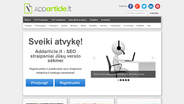 Addarticle.lt - nemokami seo straipsniai, kitos seo paslaugos