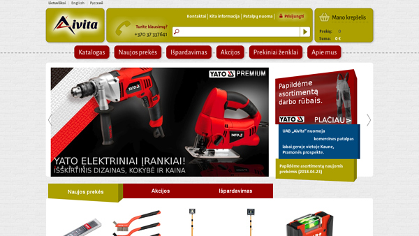 UAB Aivita - dimeninė prekyba įrankiais, apdailos prekėmis, dažais, kopėčiomis