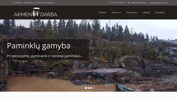 Akmendarba - antkapių, paminklų gamyba