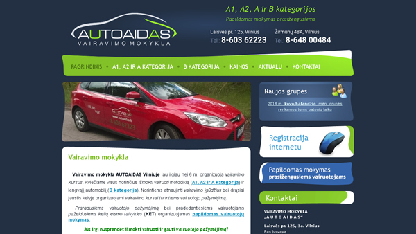 Vairavimo mokykla Vilniuje - AUTOAIDAS