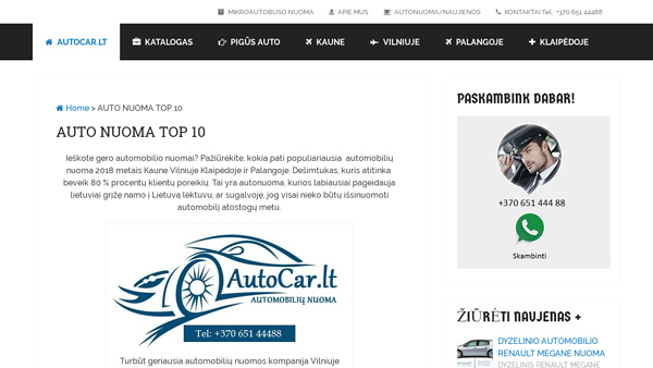 Nebrangaus automobilio nuoma Autocar