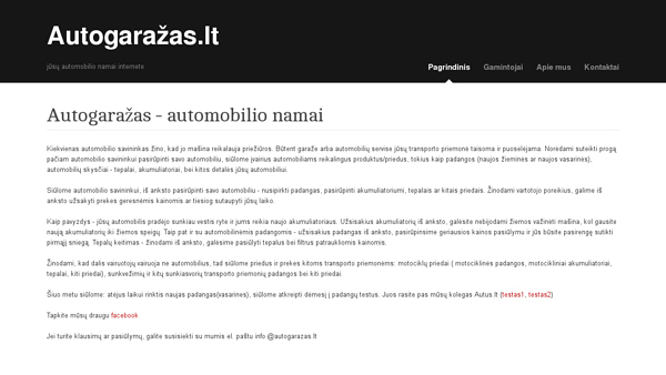 Tavo automobilio namai - Autogaražas.lt