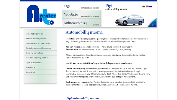 Automobilių ir mikroautobusų nuoma