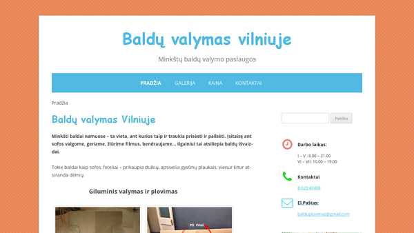 Minkštų baldų valymas Vilniuje