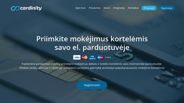 Cardinity teikia atsiskaitymo mokėjimo kortelėmis paslaugą.