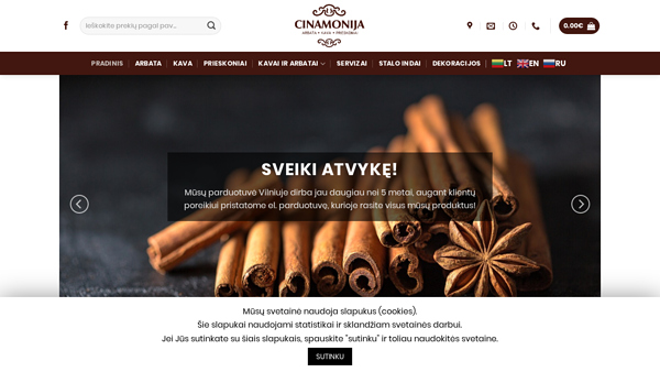 Cinamonija.lt - kava, arbata, prieskoniai internetu
