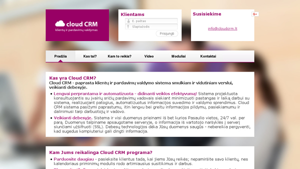 Cloud CRM - Klientų valdymo sistema