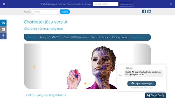 Colifa - chatbotų kūrimas ir programavimas
