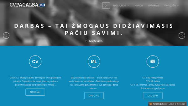 CVpagalba.eu - Profesionalus CV ir Motyvacinio laiško rašymas.