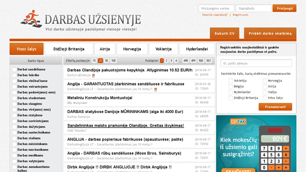 Darbas užsienyje