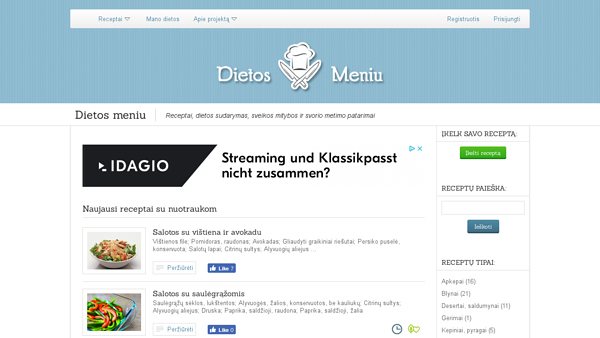 Dietos sudarymas, receptai, sveika mityba