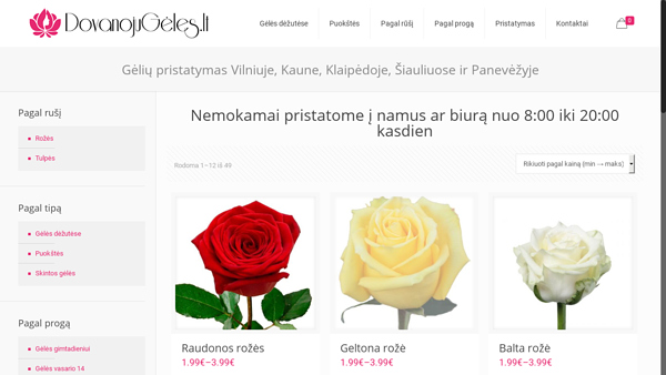 Gėlių pristatymas Vilniuje į namus ar biurą - dovanojugeles.lt