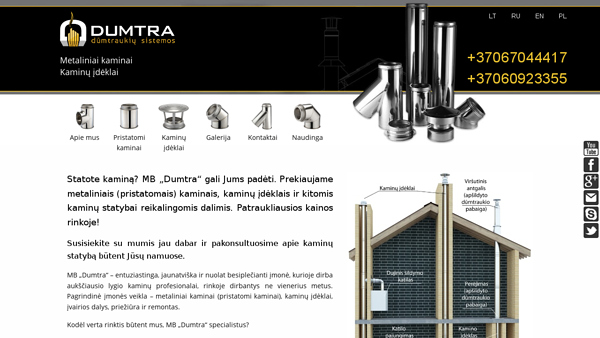 Dumtra - dūmtraukių sistemos.