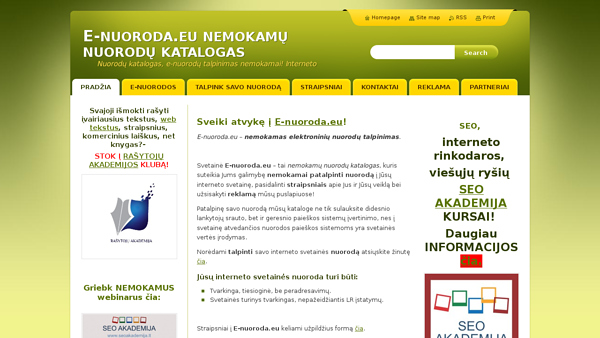 Nemokamų interneto nuorodų katalogas E-nuoroda.eu 