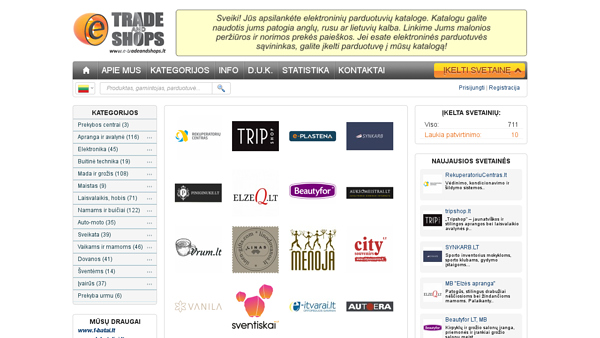 Elektroninių parduotuvių katalogas - E Trade And Shops