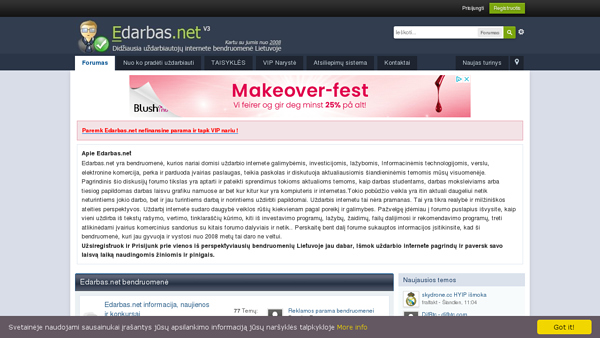 Puslapių apie uždarbį internete lyderis