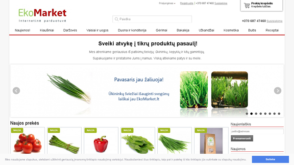 EkoMarket. Nemokamas daržovių pristatymas Vilniaus mieste.