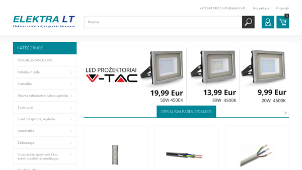 Vidaus, lauko, pramoniniai, parkiniai, gatvių šviestuvai