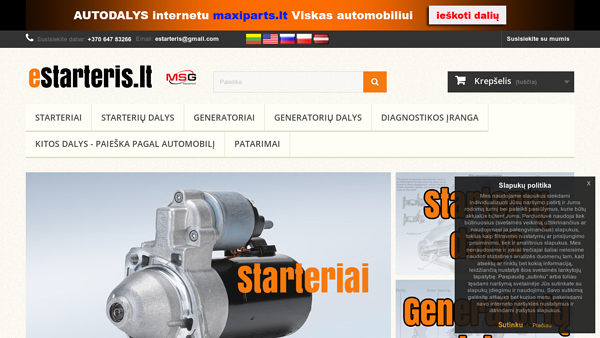 Generatorius ir starteris internetu