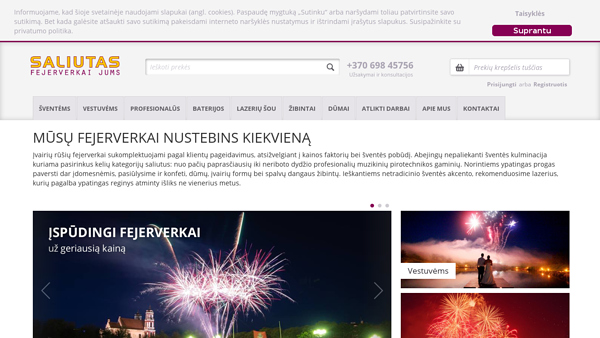 Šventiniai saliutai ir profesionalūs fejerverkai