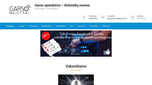 Garso meistrai - Kolonėlių nuoma - garso aparatūros nuoma