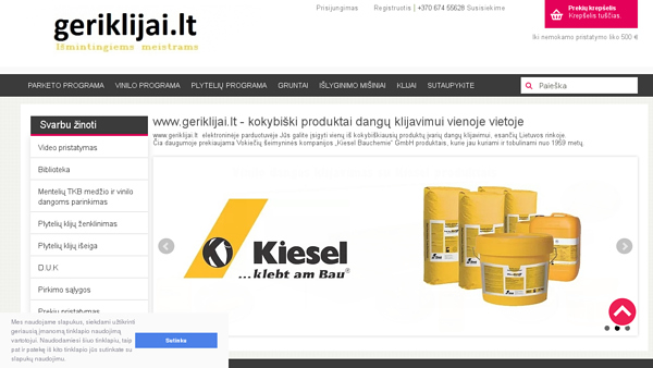 E-prekyba dangų klijavimo produktais www.geriklijai.lt