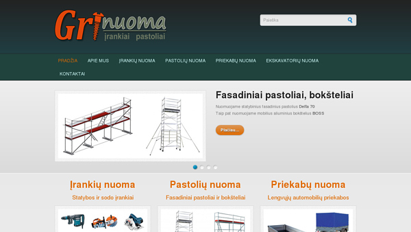 Nuomuojame įrankius, fasadinius pastolius, sodo techniką