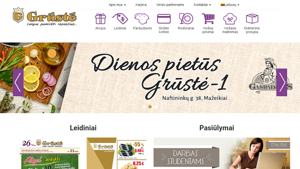 Grūstė - maisto produktai, pramoninės prekės