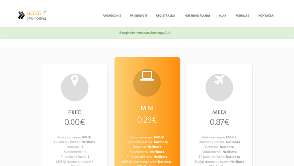 SMS hostingas nuo 0.29€/MĖN.