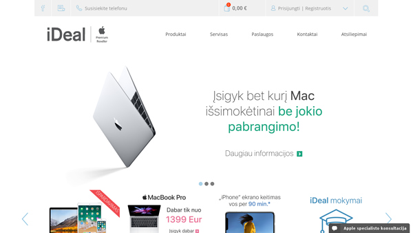 iDeal.lt - autorizuotų Apple parduotuvių tinklas