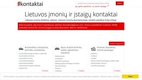 Įmonių kontaktai