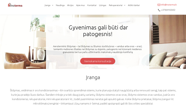 Inoterma UAB - šilumos siurbiai oras - vanduo, oro kondicionieriai, rekuperacija