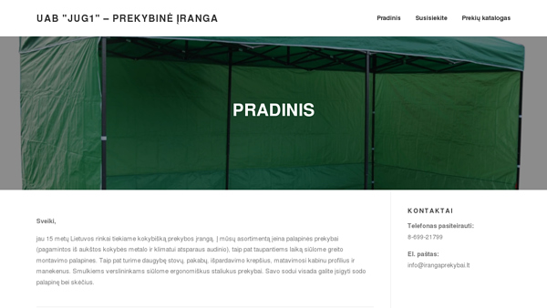 JUG1, UAB - Prekybos įranga, palapinės prekybai, manekenai