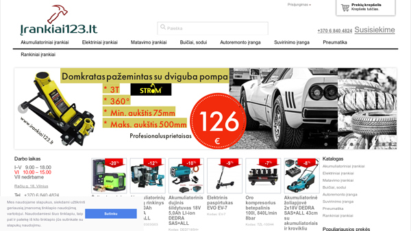 www.irankiai123.lt - Darbo įrankiai internetu