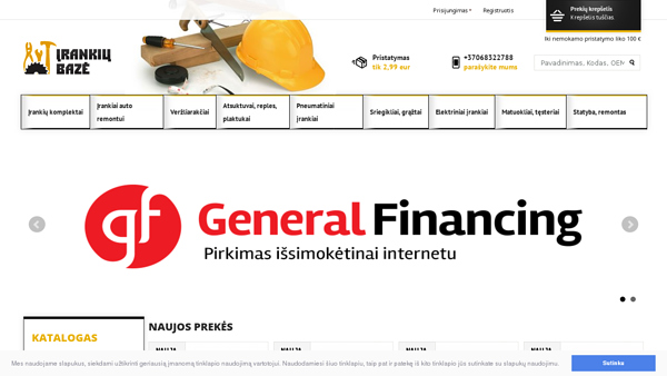 Įrankiai technikos remontui, vandens siurbliai ir elektriniai įrankiai