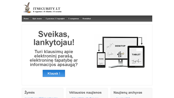 E-sauga. Elektroninis parašas. E-tapatybė