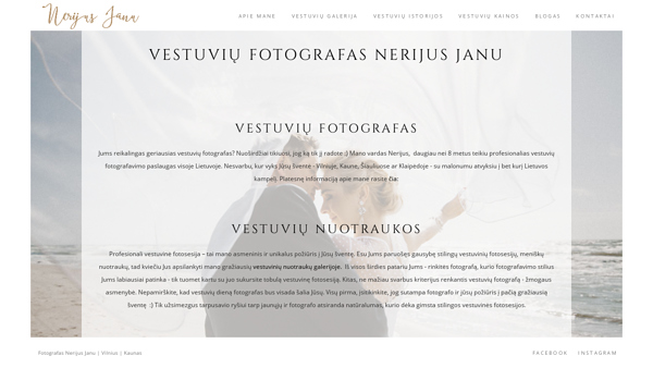 Vestuvių fotografavimo paslaugos | Vestuvių fotografas Nerijus Janu