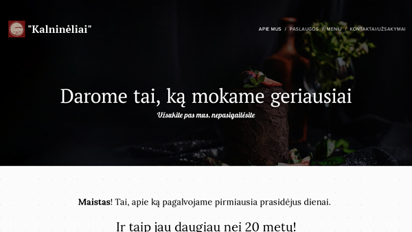 Kavinė Kaune „Kalnineliai“ dienos pietūs į biurą, banketai, furšetai