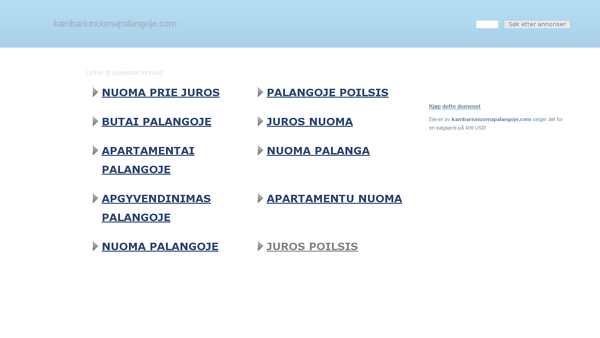 Kambarių nuoma Palangoje