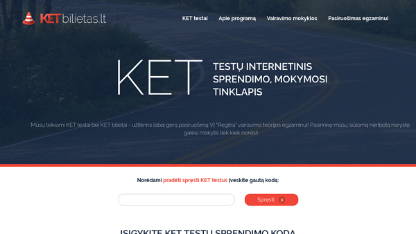 KET testų internetinis mokymosi tinklapis
