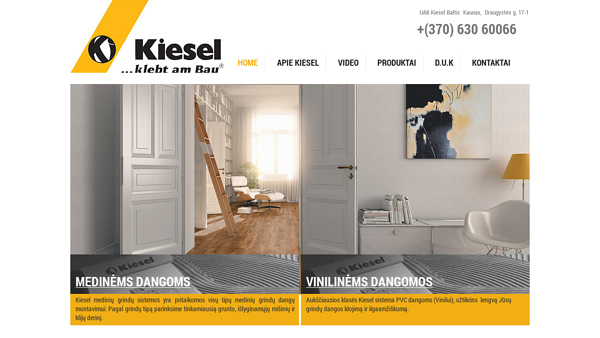 Kiesel firmos, dangų klijavimo produktai - klijai, savaime išsilyginantys mišiniai, remonto mišiniai