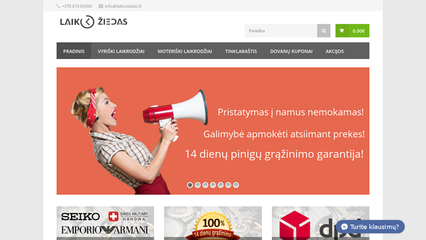Laiko žiedas - vardiniai laikrodžiai internetu