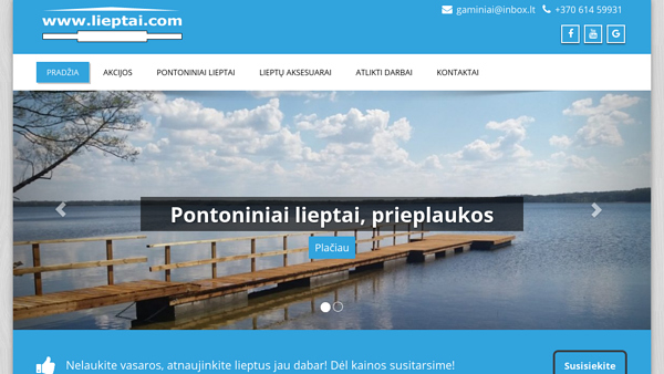 Pontoniniai lieptai, prieplaukos, betono gaminiai