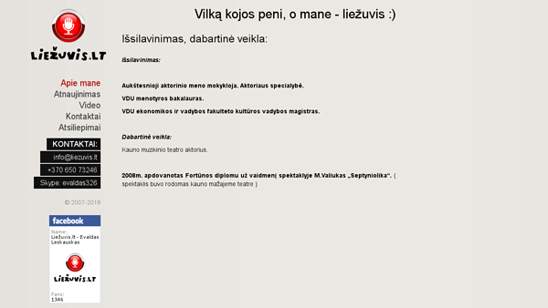 liezuvis.lt - profesionalus teatro ir kino aktorius Evaldas Leskauskas